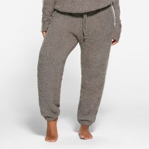 Skims Cozy Gray Women's Fleece Pants Size 2X/3X Sherpa Boucle Joggers